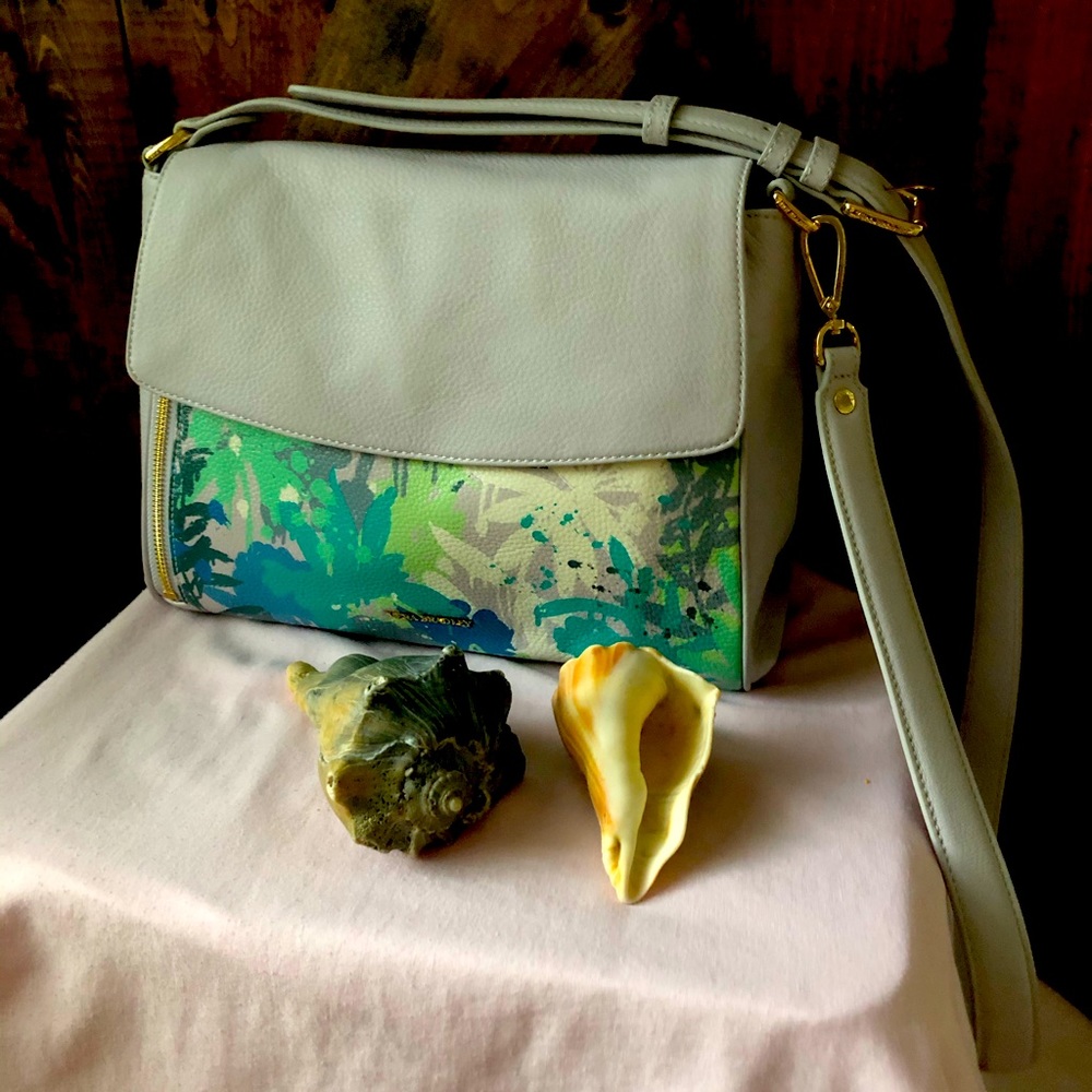 Vera Bradley Lavender Leather & Fabric Handbag